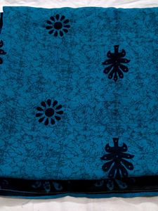 Teal Blue Printed Dupatta