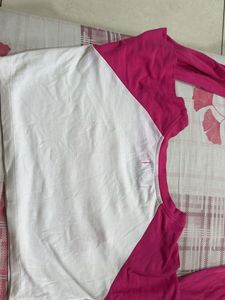 Barbie Pink &amp; White Long Sleeve tee