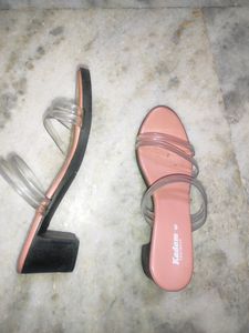 New Transparent Peach Heels