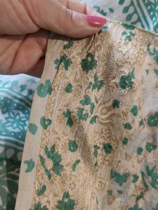 PURE TUSSAR &amp; GEORGETTE DUPATTA UNSTICHED SUIT