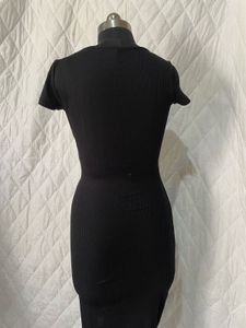 Black Ruched Bodycon Dress
