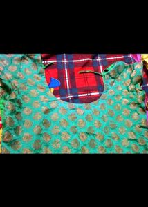 Green Kurta with Gold Print