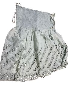 Light Blue Smocked Crop Top