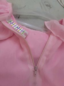 Charming Pink Ruffled Blouse with skirt only one t