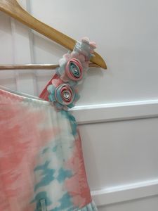 Tie-Dye One-Shoulder Pleated Dress