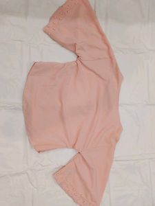 Elegant Pink Blouse with Pearl Detail
