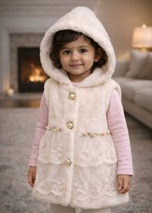 Adorable Cream Hooded Cape