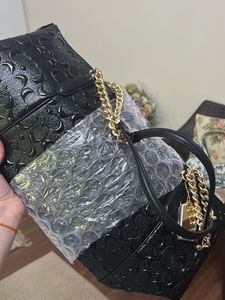 Chic Black Embossed Handbag