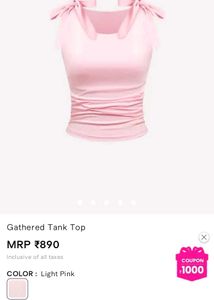 Chic Gathered Tank Top with Tie Shoulders