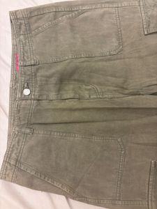 COMBO of olive green cargo &amp; Black straight jeans