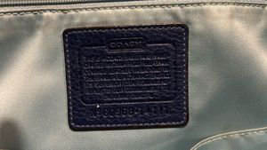 Coach Navy Leather Tote Bag
