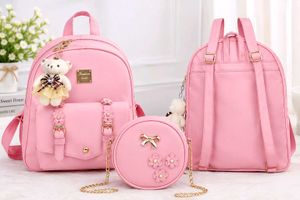 Cute Pink Backpack Set with Coin Purse