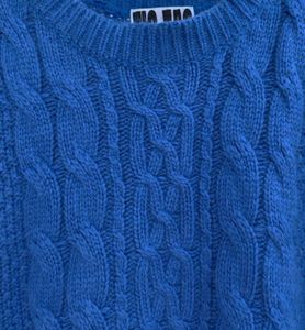 Bright Blue Cable Knit Sweater Vest