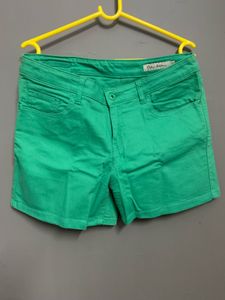 Bare Denim Green Shorts