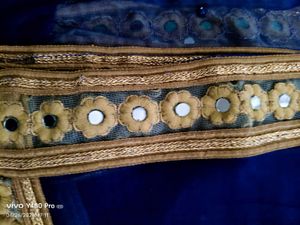 Royal Blue Dupatta with Embellished Border