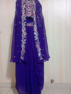 Embellished Ready to wear saree with shurg