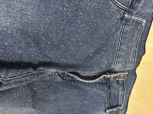 Trendy Speckled Denim Skinny Jeans with Heart Back