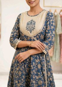 Elegant Blue Floral Kurta set