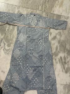 Elegant Grey Printed Kurta Set