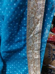 sky blue saree with double shade