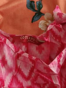 Pink Patterned Sleeveless Top