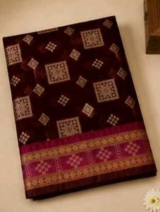 Maroon Printed Saree with Blouse Piece