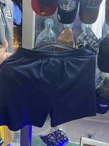 Men's Navy Blue Shorts with Yellow Stripes