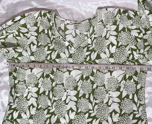 Green Floral Print Kurta