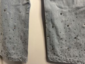 Light Wash Embellished Straight Leg Jea