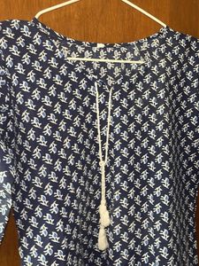 Short Kurti Printed Top with Tie Detail