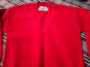 Red V-Neck Sweater