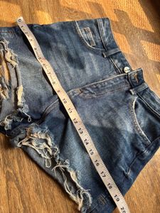 dark blue ripped Denim Shorts