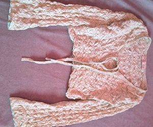 Cute Crochet Crop Top with Bell Sleeves