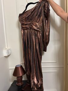 Metallic look One-Shoulder Jumpsuit