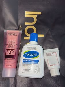 Skincare Trio: Cleanser, Sunscreen, Moisturizer