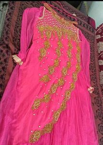 Stunning Pink Embellished Ethnic Gown