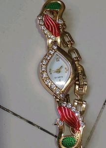 Dead Battery Ethnic Watch Peacocks Design