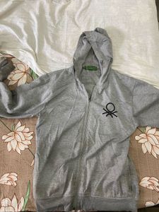 Unied Colour of Benetton Grey Full Zip Hoodie