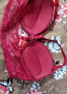Red  with Lace Detail