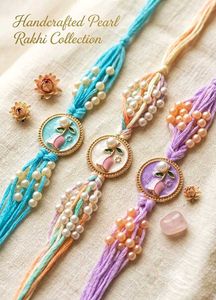 Handcrafted Pearl Rakhi Collection (pack of 3)