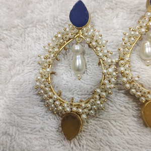 Natural stone big earing