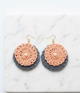 Crocheted Flower Earrings