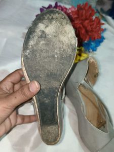 Stylish Grey Wedge Sandals