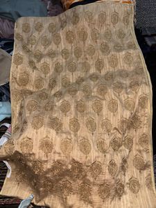 Golden Embroidered dress material