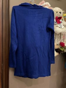 Cozy Blue Cowl Neck Tunic Sweater