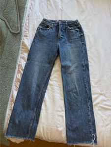 Zara The High Waist Ankle Straight Jeans
