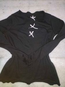 Black Lace-Up Long Sleeve Top🖤