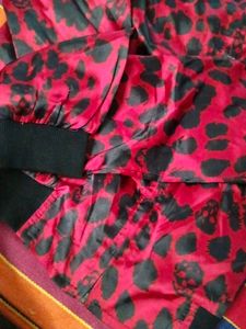 Alexander MqueenRed Leopard Print Bomber Jacket