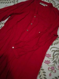 Red Casual button up Kurti💌