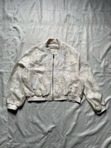 Sheer Lace Bomber Jacket